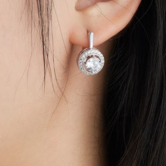 STERLING SILVER ROUND STUD EARRINGS - Picture 2 of 3